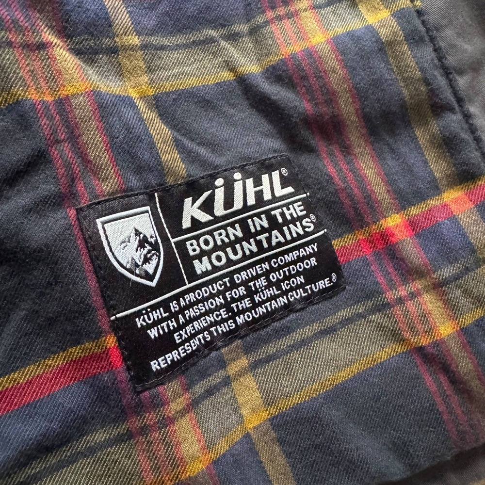 Kuhl Joyrydr Flannel Lined Shirt Jacket Gray Mens Medium Plaid Lining Shacket - Picture 4 of 14